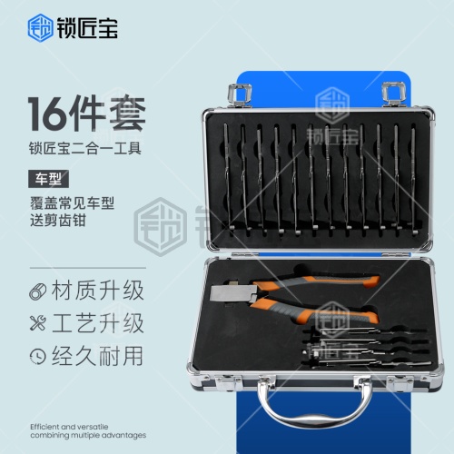 锁匠宝-二合一16件套 读齿开启工具  覆盖常见车型